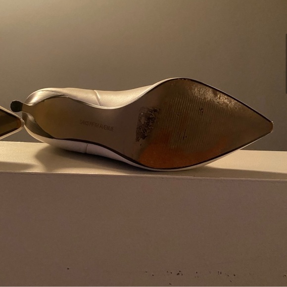 Saks Fifth Ave, Size 9, White, genuine leather boots/booties, good condition - Picture 6 of 9